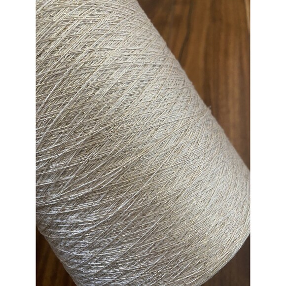 Fancy Cone Yarn Light Beige Thread Clothes Needlework Glitter 1010g  #407 - Picture 3 of 6